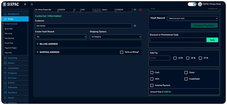 Business dashboard